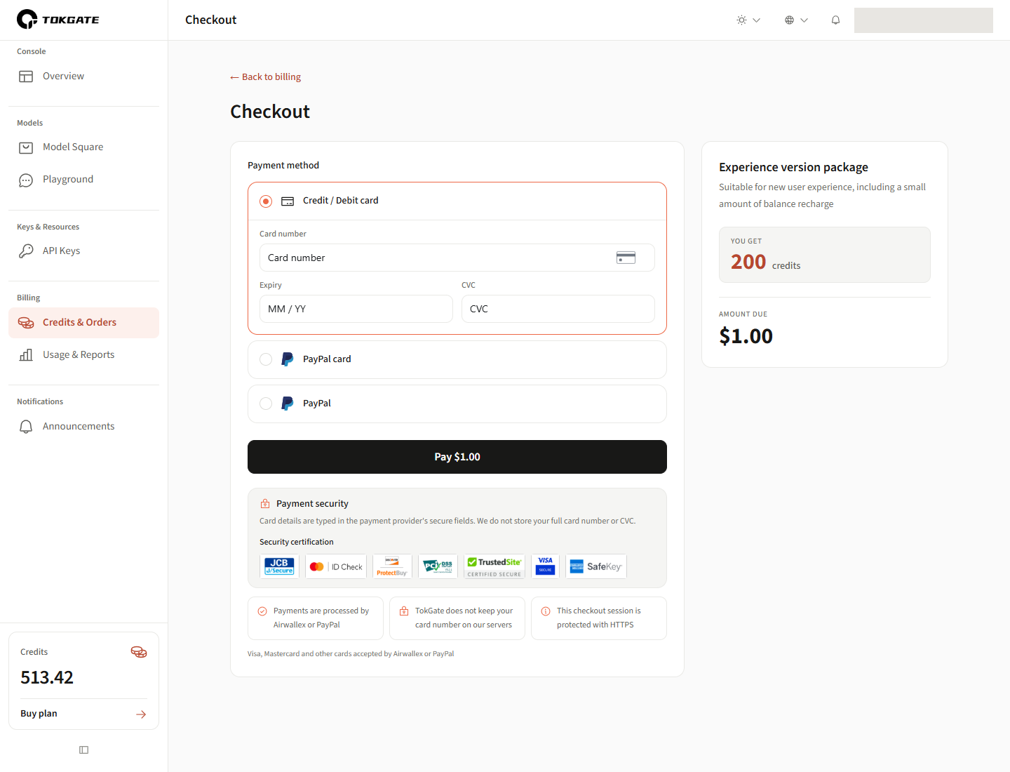 Checkout screenshot; numbered areas link to instructions