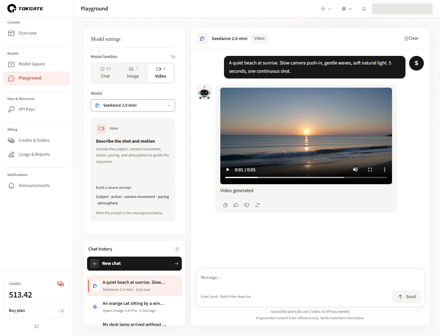 Generated beach video; numbered areas link to instructions